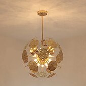 abordables Suspension-Lampes suspendues 8 lumières modernes en acier inoxydable circulaire 50 cm / 19,6 pouces chrome or base g9 réglable pôle globe luminaires suspendus adaptés aux restaurants cuisines îles foyers fermes