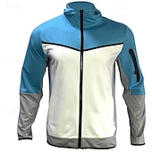 cheap Tracksuits-Men&#039;s Tracksuit Jogging Suit 2 Piece Full Zip Casual Fall Long Sleeve Breathable Soft Fitness Gym Workout Running Sportswear Activewear Color Block Gray Black Black Orange