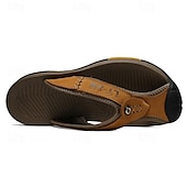 billige Utendørs sandaler-brune utendørs flipflops for menn med slitesterk såle – komfortable og lette sandaler for fotturer, strand og fritidsklær