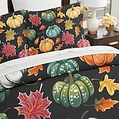 cheap Halloween Bedroom-Halloween Colorful Pumpkin Duvet Cover Set - Vibrant and Festive Pumpkin Design - Includes Duvet Cover and Pillowcases - Soft and Comfortable Fabric