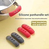 Недорогие Кухонная утварь и гаджеты-5 шт., силиконовая крышка ручки сковороды, теплоизоляционная ручка, держатель, рукав, кухонные гаджеты