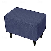 abordables Housse de pouf-Housse de pédale de tabouret housses de pouf extensibles en jacquard housses de rangement pliantes épaisses protecteur de repose-pieds carré avec fond élastique pour le salon