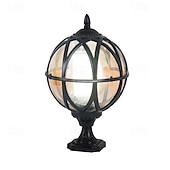 abordables appliques murales extérieures-Applique murale extérieure LED blanc chaud vintage rond en verre pilier lampe étanche e26/e27 rétro globe colonne phare extérieur traditionnel pour jardin patio villa paysage rue lanterne 110-240v