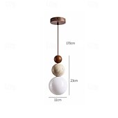 abordables Éclairages pour îlot-Lampe suspendue LED blanc chaud 11/50/70 cm 1/2/3 lumières créatives en pierre et bois mini lustre industriel suspendu en verre g9 lampe suspendue pour îlot de cuisine salle à manger chambre 85-265 V
