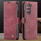 お買い得  サムスン用ケース-電話 ケース 用途 サムスンのギャラクシー Zフォールド6 Z Fold 5 Z Fold 4 ウォレットカードケース カード挿入口 耐衝撃 レトロ風 TPU