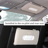 economico Parasole e aletta parasole per auto-porta fazzoletti per visiera auto in pelle sintetica con tovagliolo 1 pz