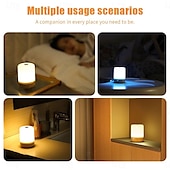 billiga Smarta lampor-RGB LED Smart Light Touch Table Lamp Desktop Colorful Motion Sensor Night Light Portable Rechargeable Bedside Table Lamp Nightstand Kids Night Light Bedroom Living Room
