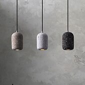 お買い得  ドラムとコーンのデザイン-LED ペンダントライト E27 工業用テラゾ仕上げ吊り下げライト カラーセメントペンダントランプ 透明ガラスシェード シャンデリア 農家の玄関 ダイニングルーム キッチンアイランド用