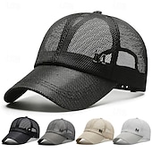 お買い得  メンズ ベースボールキャップ-男性用 ベースボールキャップ 日よけ帽 トラッカーハット ブラック ネイビーブルー ポリエステル メッシュ ファッション カジュアル ストリート 日常 平織り 調整可能 サンスクリーン 高通気性