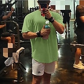 economico T-shirt e Canottiere da Corsa-Per uomo Maglia da palestra Camicia da allenamento T-shirt da corsa Manica corta Superiore Sportivo Athleisure Autunno Cotone Traspirante Morbido Effetto sauna Pallacanestro Jogging Addestramento