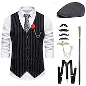 abordables Conjuntos-Retro Antiguo Rugido 20s 1920s Sombreros Accesorios Chaleco El gran Gatsby Caballero Moda Hombre Navidad Víspera de Todos los Santos Carnaval Fiesta de baile Despedida de Soltera Festival Adulto