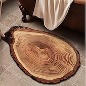 baratos Capacho-capacho tapete antiderrapante anel de árvore tronco 3d madeira log impressão área tapete tapete banho waterasorb para interior pátio ao ar livre quarto cozinha escritório