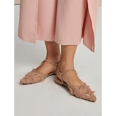 economico Ballerine da donna-Per donna Ballerine Mary Jane Da mare Ufficio Giornaliero Nappa Piatto Elegante Boemia Festività Raso Similpelle Listino alla caviglia Rosa polveroso Nero