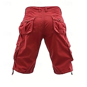 baratos Clássico-Homens Shorts táticos Capri Cargo Shorts Bermuda Cargo Calção Shorts de Trilha Botões Bolso multi Tecido Vestível Comprimento da panturrilha Ao ar livre Diário Acampar e Caminhar Moda Clássico Preto