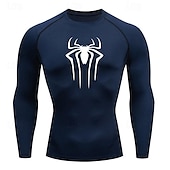 voordelige Hardloop T-shirts en Tanktops-Voor heren Compressieshirt Atletisch shirt Gymshirt Fitnessshirt Lange mouw T-shirt Casual Sportkleding Ademend Sneldrogend Zacht Fitness Sportschooltraining Hardlopen Sportkleding Sportkleding Zwart