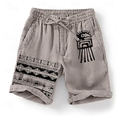 baratos Clássico-Homens Pássaro Grade / xadrez Estampa Geométrica Calção Shorts de verão Shorts casuais Cintura Média Moda Roupa de rua Designer Casual Diário Feriado Bolsos Com Cordão Cintura elástica Designer Roupa