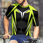 abordables Maillots pour hommes-Homme Maillot Velo Cyclisme Manche Courte Cyclisme Tee-shirt Maillot Top avec 3 poches arrière VTT Vélo tout terrain Respirable Séchage rapide Jaune Rouge Bleu Bloc de couleur Des sports Vêtement