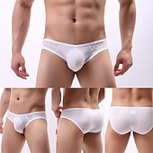 cheap Men&#039;s Briefs Underwear-Men&#039;s 1 PCS Boxers Underwear Boxer Shorts Nylon Breathable Soft Comfortable Plain Mid Rise Black White