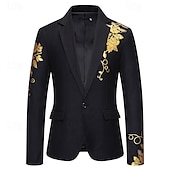 economico Blazer Classici da Uomo-Per uomo Giacca Attività commerciale Ricevimento di matrimonio Senza pantaloni eleganti Di tendenza Informale Primavera &amp; Autunno Poliestere Tessuto uniforme Liscio Stampe Pulsante Casual / quotidiano