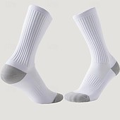 billiga herrstrumpor-Herr 3 Par Multipack Socka Löparstrumpor Långstrumpor Vit + Vit + Svart Svart Färg Färgblock Sport &amp; Utomhus Dagligen Semester Grundläggande Medium Vår Höst Mode Ledigt