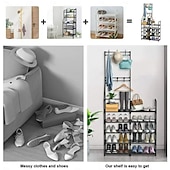 cheap Storage Racks-5-Tier Shoe Rack Organizer, Freestanding Coat and Shoe Rack, 25 Pairs Shoe Shelf for Entryway