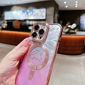 Χαμηλού Κόστους iPhone Θήκες-τηλέφωνο tok Για iPhone 16 iPhone 15 14 Pro Max Plus iPhone 13 12 11 Pro Max Πίσω Κάλυμμα Θήκη μαγνητικής προσρόφησης Διαφανής με τον Lanyard Υποστήριξη ασύρματης φόρτισης Καρδιά Διαβάθμιση χρώματος