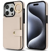 Недорогие Чехлы для iPhone-телефон Кейс для Назначение айфон 16 Айфон 15 Про Макс Плюс iPhone 14 13 12 11 Pro Max Plus Mini Кошелек для карт со стендом Кольца-держатели Разъем для карты Ретро ТПУ Кожа PU