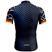 economico Maglie da uomo-Men's Cycling Jersey Color Block Geometic Short Sleeve Bike Tee Tshirt Jersey Top with 3 Rear Pockets Mountain Bike MTB Quick Dry Breathable Sports Red Navy Blue Blue Clothing Apparel