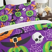 economico Set copripiumino-set copripiumino collezione halloween set 3 pezzi jack o lantern zucca super morbido delicato sulla pelle di lunga durata