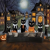 olcso halloween faliszőnyegek-macskák függő gobelin parasztház sütőtök fal művészet nagy kárpit falfestmény dekoráció fénykép háttér takaró függöny otthon hálószoba nappali