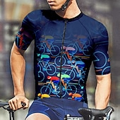  Homens Camisa para Ciclismo Gráfico Manga Curta Moto Camiseta Camisa / Roupas Para Esporte com 3 bolsos traseiros Ciclismo de Montanha Secagem Rápida Design Anatômico Capilaridade Respirável Esportes
