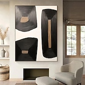 preiswerte Stillleben-Gemälde-abstrakte schwarze Gemälde, handgemalte abstrakte schwarze Gemälde auf Leinwand, reich strukturierte Acrylmalerei, moderne Wandkunst, handgemaltes Kunstwerk für die Wanddekoration im Wohnzimmer