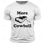 billiga Mäns grafiska t -shirt-Herrarnas mer cowbell grafiska t-shirt kort ärm rolig musik SNL skiss meme t-shirt