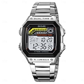 cheap Digital Watches-SKMEI Men Digital Watch Fashion Casual Business Wristwatch Luminous Stopwatch Alarm Clock Countdown Steel TPU Watch