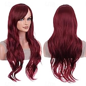economico Parrucche da festa-Parrucche lunghe ricce parrucca ondulata capelli resistenti al calore parrucca cosplay parrucche Halloween cosplay party