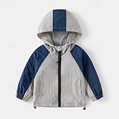 voordelige Bovenkleding-Jongens 3D Effen Kleur Jas Overkleding Lange mouw Zomer Lente Modieus Basic Kleine kinderen (4-7ys) 4-7 jaar Capuchon Buiten Casual Dagelijks Normale pasvorm