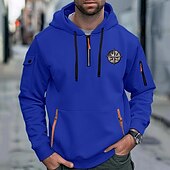 tanie podstawowe bluzy męskie-Męskie Bluza z Kapturem Bluza z kapturem na zamek błyskawiczny Taktyczna Czarny Biały Wino Granatowy Królewski błękit Kaptur Równina Kieszeń Sport i turystyka Codzienny Święto Moda miejska Nowoczesne