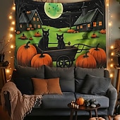 olcso halloween faliszőnyegek-macskák függő gobelin parasztház sütőtök fal művészet nagy kárpit falfestmény dekoráció fénykép háttér takaró függöny otthon hálószoba nappali