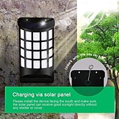 economico Applique per esterni-1 pz luci a fiamma solare per esterni, luci da parete a fiamma tremolante impermeabili con sensore scuro accensione/spegnimento automatico 66 luci notturne a energia solare a LED design a reticolo per