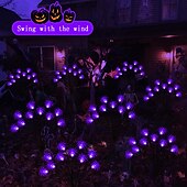 abordables Halloween Outdoor-2pcs Halloween Solar Firefly Swing Spiders Light Purple Red Green Solar Outdoor Lawn Pathway Lights Waterproof Plug In the Ground Lamp Swing with the Wind for Outdoor Yard Garden Pathway Patio Decoration Lamp