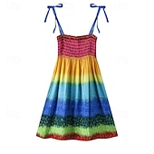 preiswerte Casual Kleider-kinderkleidung Mädchen Kleid Blumen Tier Karikatur Ärmellos Casual Aktiv Täglich Baumwolle Knielang Blumenkleid Sommerkleid Sommer Frühling 4 Jahre + 8601 Regenbogenstange 8602 orange 8602 lila