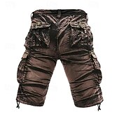 abordables Clásico-Hombre Pantalones cortos tácticos Pantalón Corto Cargo Pantalón corto Botones Multi bolsillo Plano Listo para vestir Longitud de la rodilla Exterior Diario Acampada y Senderismo Moda Clásico Negro