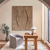 preiswerte Stillleben-Gemälde-großes handgemachtes abstraktes Ölgemälde auf Leinwand handgemachte minimalistische Wandkunst moderne strukturierte braune Malerei übergroße Leinwand Malerei Kunst Raum Dekor