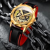 voordelige Mechanische Horloges-FORSINING Heren mechanische horloges Creatief Modieus Vrijetijdshorloge Polshorloge Automatisch opwindmechanisme WATERDICHT Decoratie Silicagel Horloge