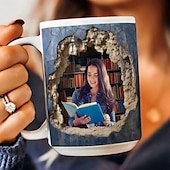 baratos Para mulheres-Caneca de Foto em 3D Personalizada - Melhor Presente para Mãe - Caneca de Cerâmica Caneca com Buraco na Parede Design Criativo Caneca Multifuncional Presente de Natal para Amigos e Família