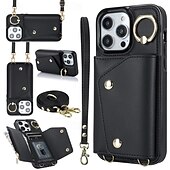 tanie Etui do iPhone&#039;ów-telefon Kılıf Na iPhone&#039;a 16 iPhone&#039;a 15 Pro MaxPlus iPhone 14 13 12 11 Pro Max Plus Mini Etui na karty portfela Z podpórką Uchwyt pierścieniowy Zamek Retro TPU Metal Skóra PU