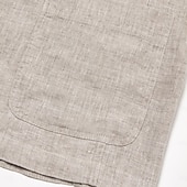 billiga Herrarnas Elite Ytterkläder-Herr Kavajjacka Bröllop Fest Ledigt Elegant Semester Sommar Vår Linne Ensfärgat Enkelknäppt med Två Knapphål Blazer Blå Beige