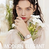 baratos Relógios Quartz-Novo Tendência da Moda com Pulseira de Aço Inoxidável Presente para o Dia das Mães para Relógio de Mulheres Textura Calendário Luminosa Marca Simples e Luxuosa Relógio de Quartzo Casual para Vida
