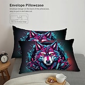 cheap Duvet Cover Sets-Cyberpunk Style Sci-Fi Animal Duvet Cover Set Includes Duvet Cover and Pillowcases Futuristic and Vibrant Design Soft and Durable Fabric Perfect for Adding an Edgy Touch to Your Bedroom Decor