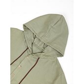 cheap Men&#039;s Casual Shirts-Men&#039;s Shirt Summer Shirt Beach Wear Casual Shirt Blue Green Beige Long Sleeve Plain Hooded Daily Vacation Front Pocket Clothing Apparel Fashion Casual Comfortable
